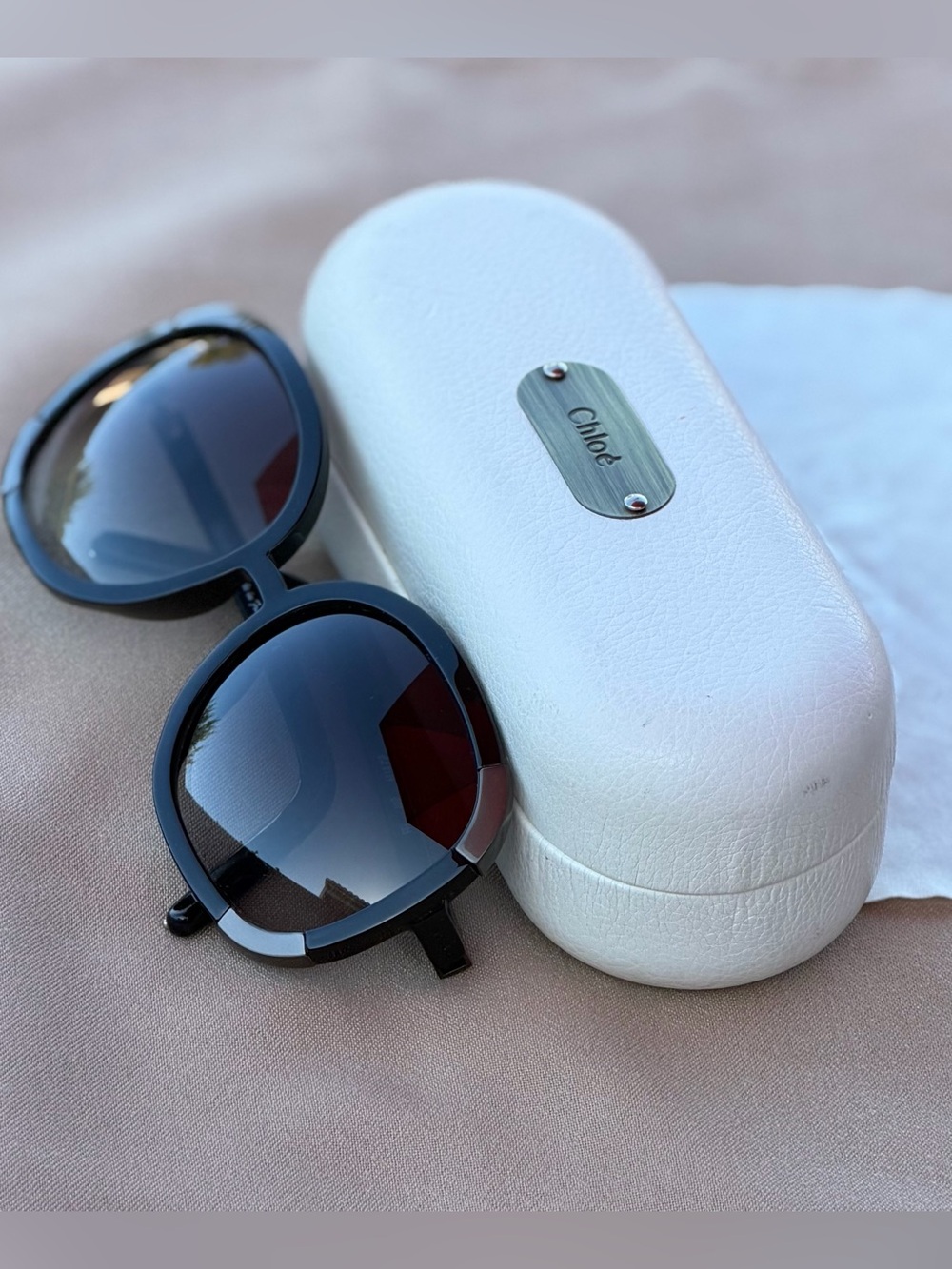 Chloe Myrte CL2119 Oversized Sunglasses Black C01 France Vintage Celeb Favorite